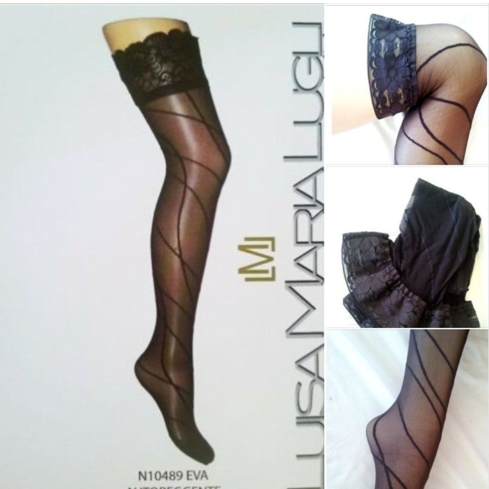 Luisa Maria Lugli Women's Eva Aut Diag Thigh-high Holds Up Coffie Leggings S bom